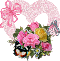 Gif animé coeur papillons